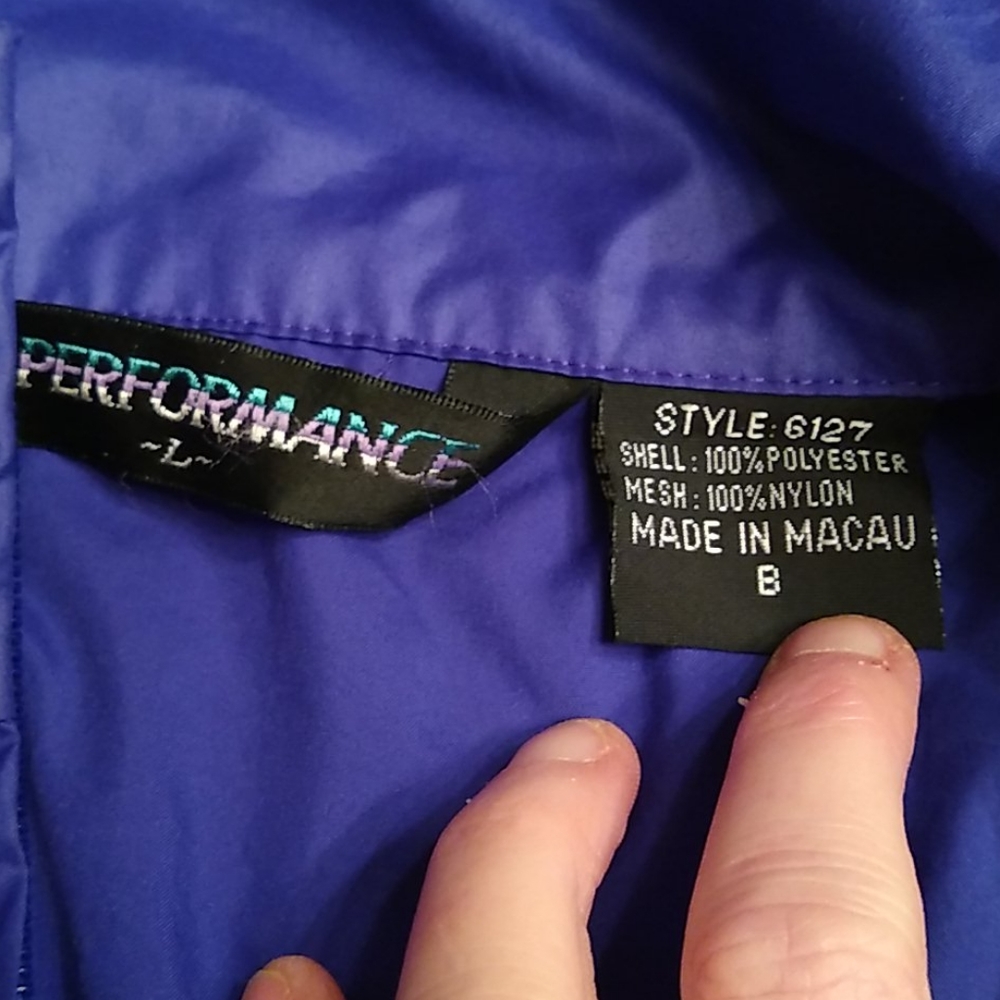 Blue Or Purple sleeveless Performance running vest, jacket, large - Picture 3 of 5